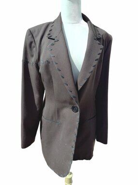 Hairston Roberson Western Blazer Jacket 623314 1990s Womens Brown Size 8